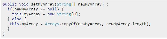 Copy the Array as a Fix for the Security Violation