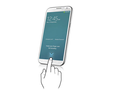 Figure representing fingerprint scanning (courtesy: Samsung Page)