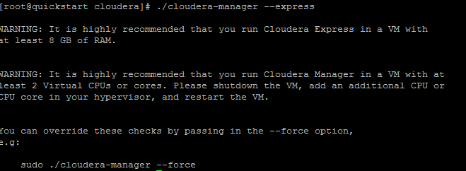 Memory related error while starting Cloudera manager service