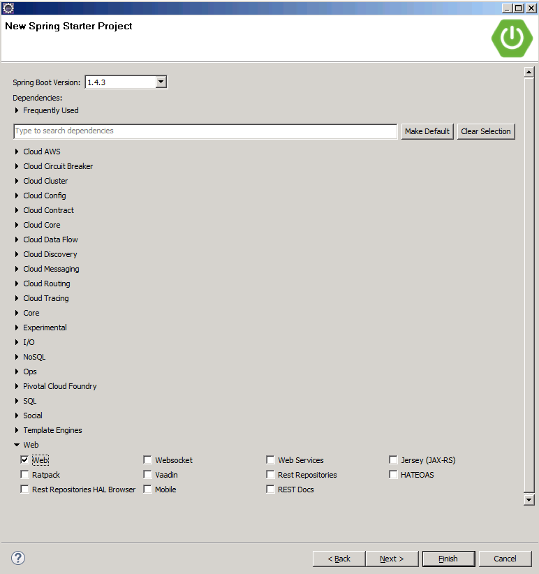 Spring Starter Project Creation Dialog Box - Configuration