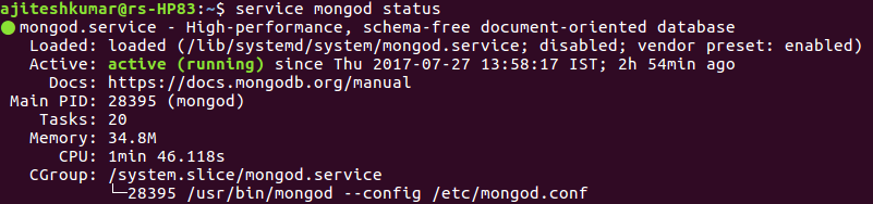 MongoDB Status Check