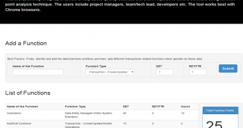 Function Point Analysis Tool with AngularJS Function Point Analysis Tool