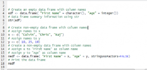 data frame set column names