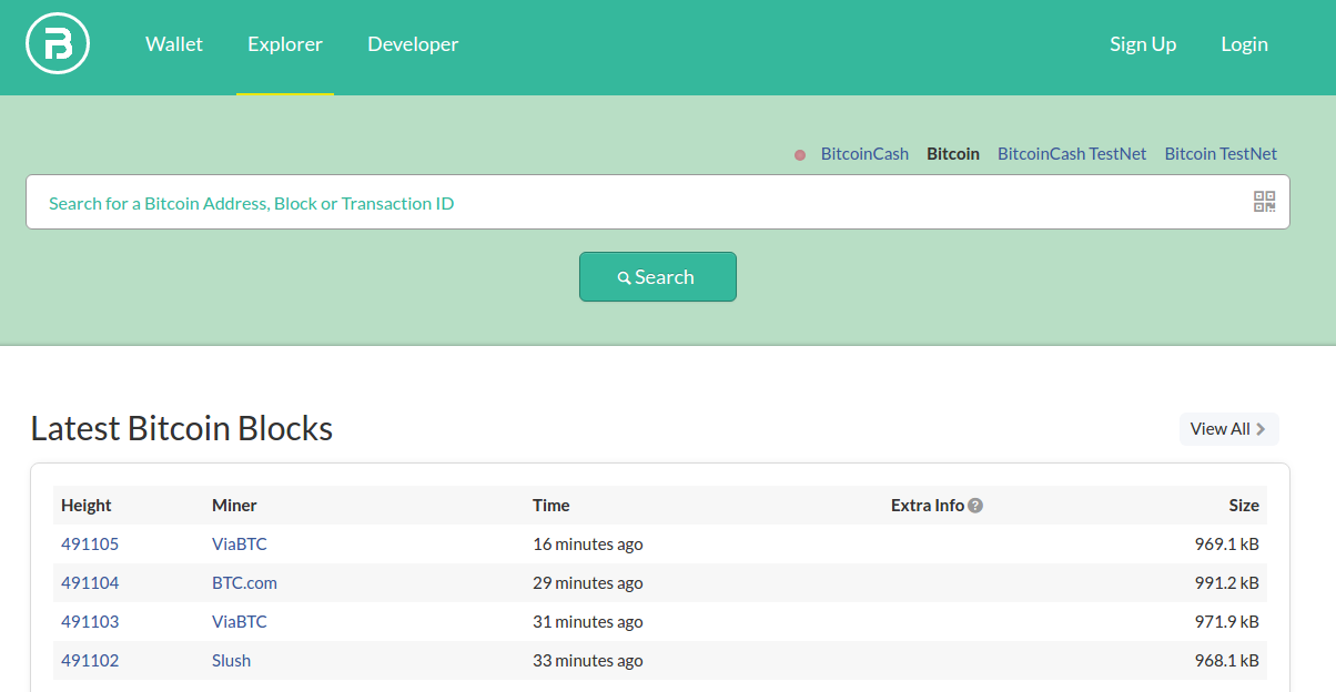 bitcoin block explorer api