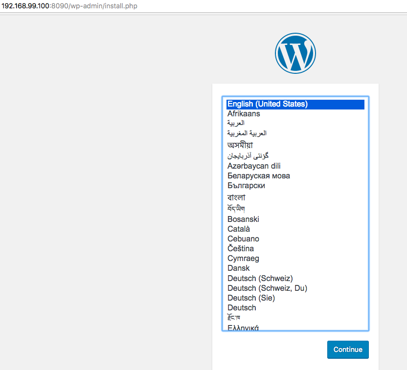Wordpress Installation from Browser