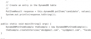 dynamodb putitem example in Java