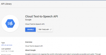 Google Cloud Text-to-Speech Java Code Example Enable Google Cloud Text-to-Speech Service