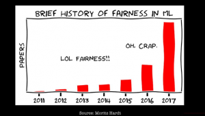 In this post, you would learn about details (brief information and related URLs) on some of the research work done on AI / machine learning model ethics & fairness / bias in companies such as Google, IBM, Microsoft and others. This post will be updated from time-to-time covering latest projects/research work happening in various companies. You may want to bookmark the page for checking out latest details. Before we go ahead, it may be worth visualizing the great deal of research happening in the field of machine learning model fairness represented using the cartoon below, which is taken from the course CS 294: Fairness in Machine Learning course taught at UC Berkley. IBM Research for ML Model Fairness AI Fairness 360 - AIF360: AIF360 Toolkit is aimed to help data scientists, not only detect biases at different points (training data, classifier and predictions) in machine learning pipeline but also apply bias mitigation strategies to handle any discovered bias. Here is the link for AIF360 Portal Trusted AI Research: List down research publications and related work in the following areas: Robustness (Security & reliability of AI systems) Fairness Explainability / Interpretability Trackability (Lineage) AI Fairness Tutorials: Presents tutorials with the following projects: Credit scoring Medical expenditure Gender classification of face images AI Model Fairness research papers based on which AIF360 toolkit is created. Google Research/Courses on ML Model Fairness Here are some links in relation to machine learning model fairness. Machine learning fairness Google Machine Learning crash course - Fairness module: In addition, the module also presents information on some of the following: Types of Bias. Discussed are some of the following different types of bias: Selection bias (coverage bias, non-response bias, sampling bias) Group attribution bias (in-group bias, out-group homogeneity bias) Implicit bias (confirmation & experimenter's bias) Identifying bias: The following are some of the topics discussed for identifying the bias: Missing feature values Unexpected feature values Data skew Evaluating Bias: Confusion matrix (accuracy vs recall or sensitivity) could be used to evaluate bias for different groups. Interactive visualization on attacking discrimination with smarter machine learning Microsoft Research on Model FATE FATE: Defines initiatives in relation to some of the following: Fairness Accountability Transparency Ethics Kate Crawford - The Rise of Autonomous Experimentation: Technical, Social, and Ethical Implications of AI. Details & some great videos could be found on Kate Crawford Website. Hanna Wallach - Work on FATE Summary In this post, you learned about details on courses and research initiatives happening in the area of machine learning model fairness in different companies such as Google, IBM and others.