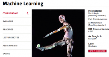 MIT OCW Machine Learning Courses Information MIT Opencourseware Machine Learning