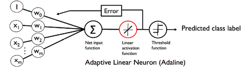 Adaline Linear Activation Function Representation