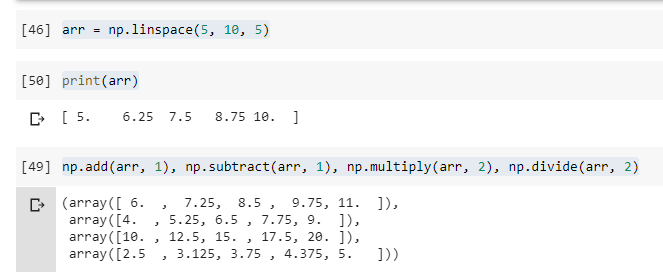 Numpy Unary Arithmetic Functions