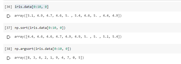  Numpy unary functions for sorting