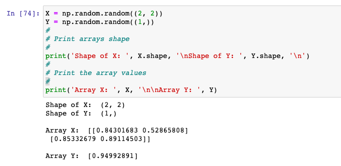 Numpy Arrays Shape