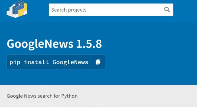 Google News Search Python API Example - Analytics Yogi