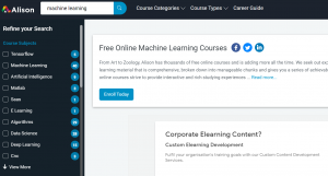 free machine learning courses at alison