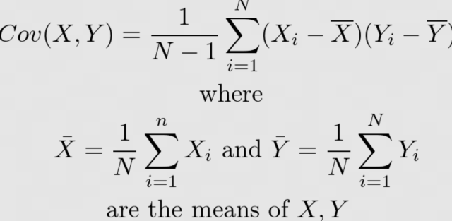 sample covariance formula