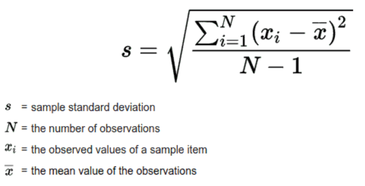 standard deviation of sample