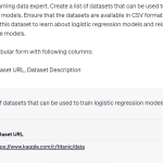Chatgpt prompt for gathering datasets for machine learning tasks