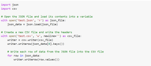 Convert JSON to CSV using Python Code