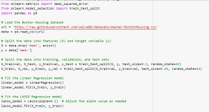 boston housing dataset linear regression models